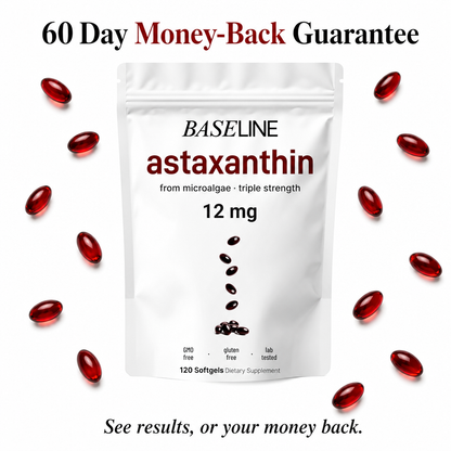 BASELINE Astaxanthin 12mg: Daily Antioxidant for Focus & Healthy Brain Aging